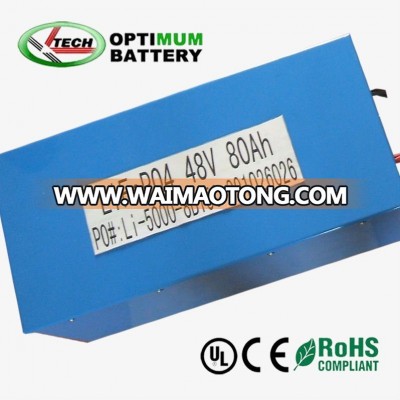 Plastic Case UPS 48V 80ah Lithium Iron Phosphate Battery Pack